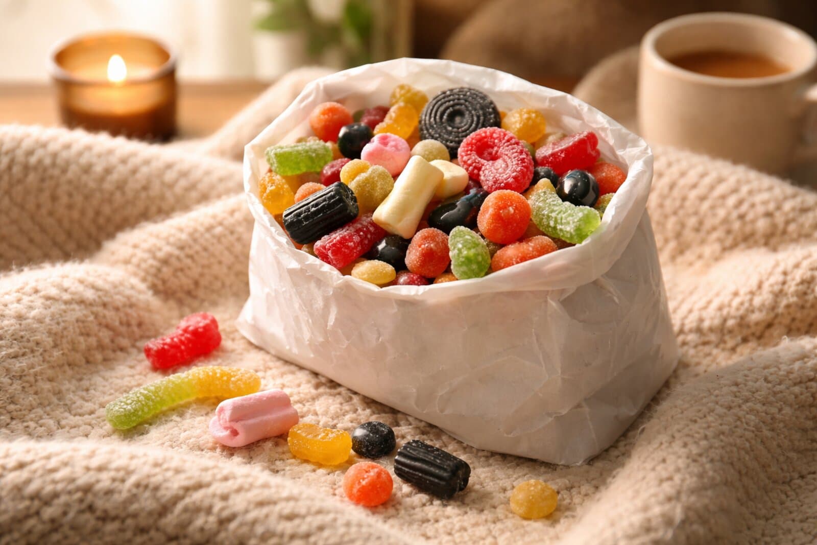 Swedish child picking candy from a lösgodis pick and mix display