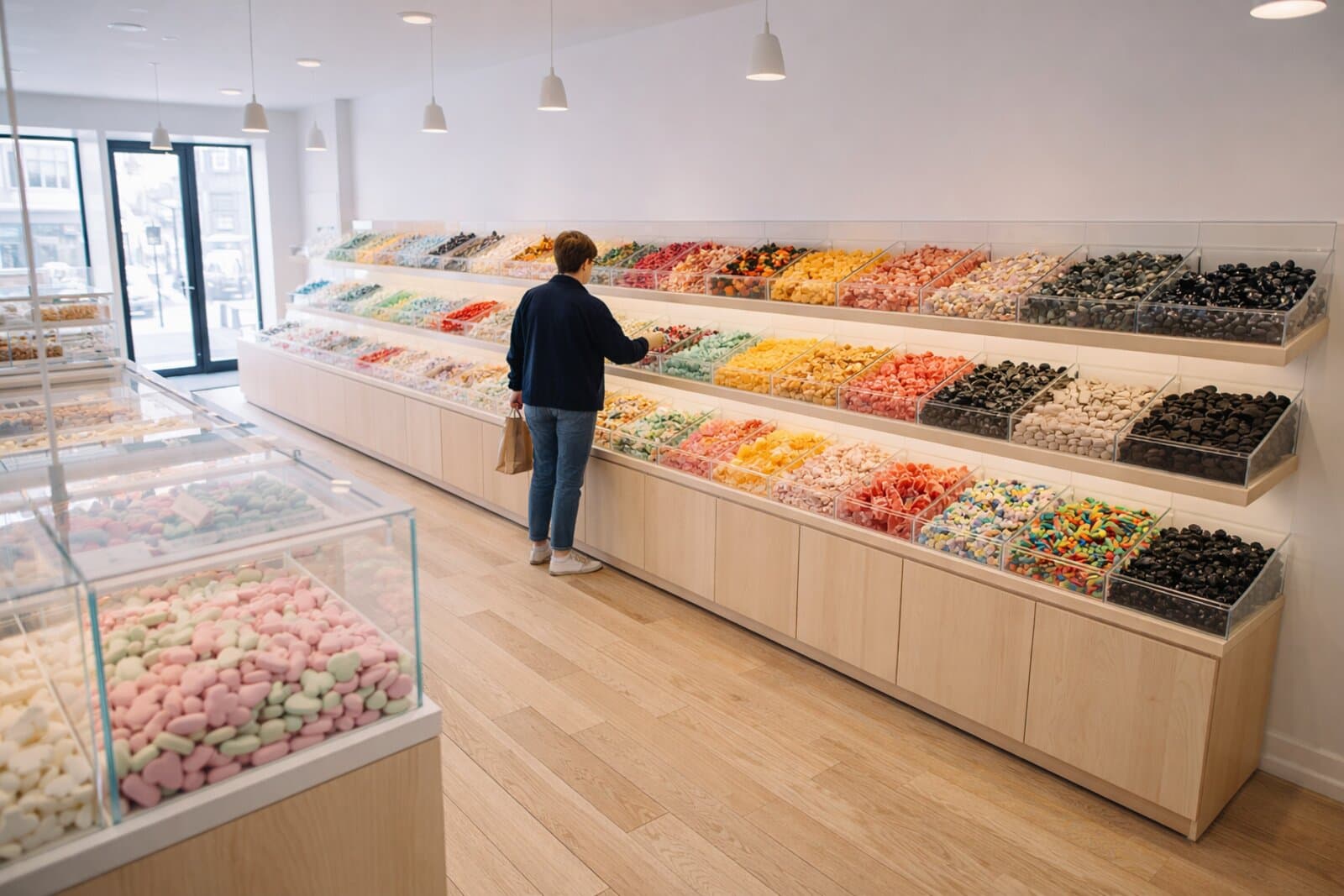 BonBon NYC storefront with Swedish candy display