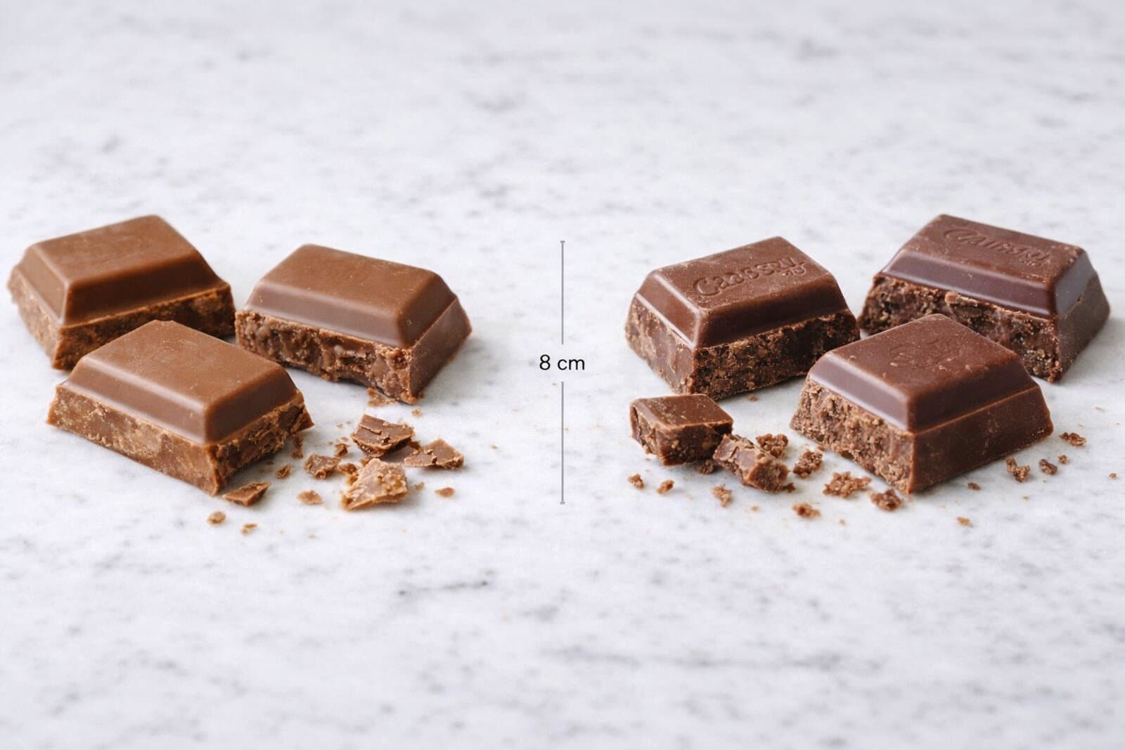 Marabou chocolate bar and Cadbury chocolate bar side by side