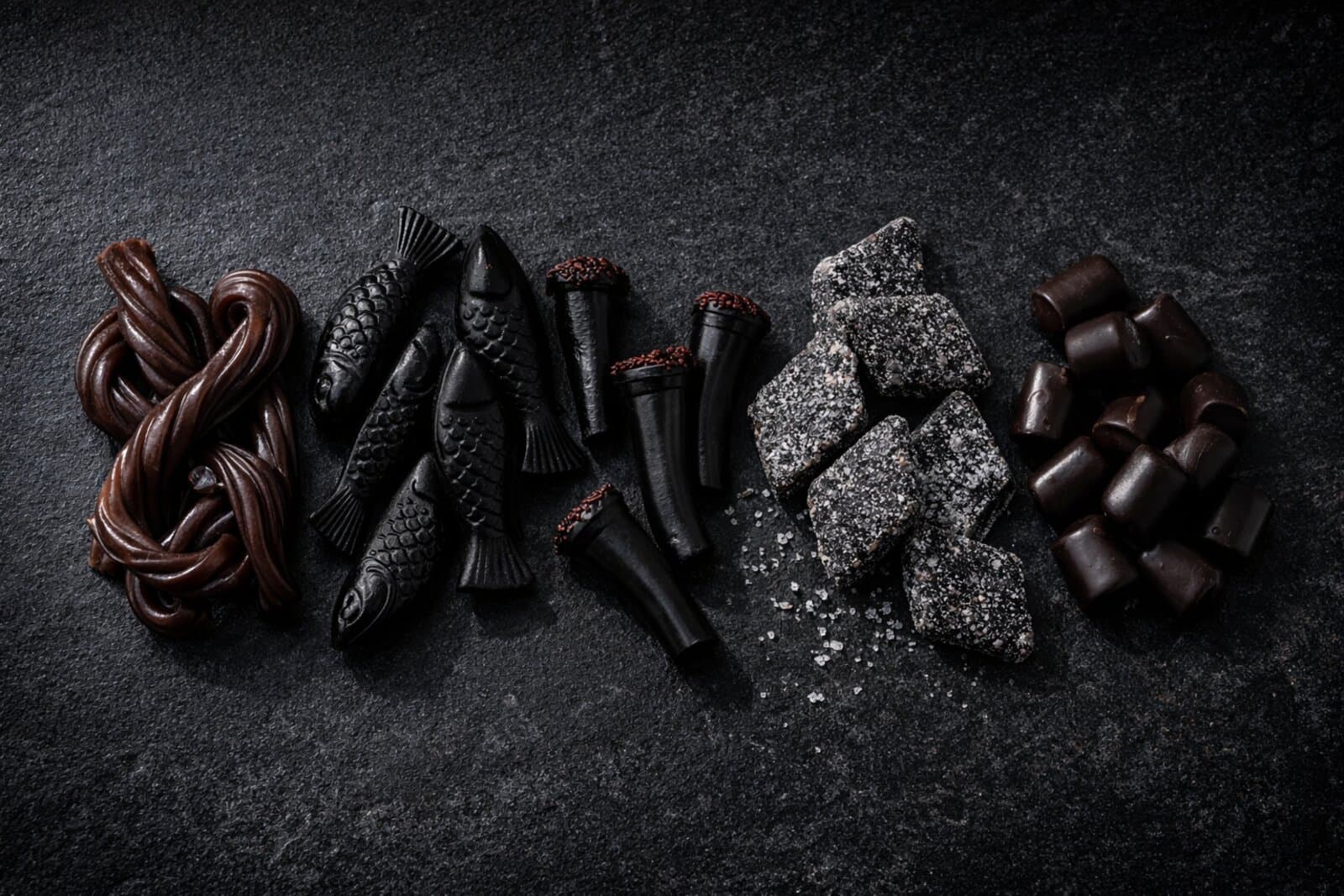 Range of Swedish licorice from sweet to extreme salmiak